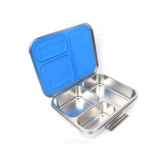 2024 Aohea Hot New Product Three-compartment Stainless Steel Silicone Leak Proof Cute Bento Insulated Kids School Lunch Box